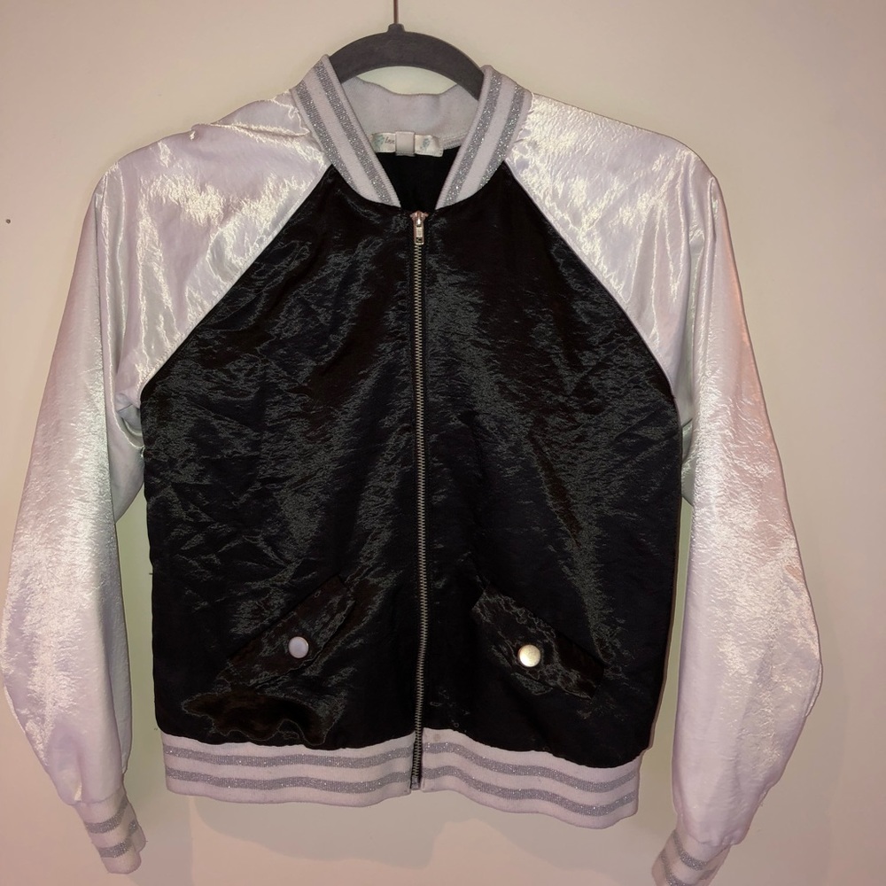 Black and white bomber jacket